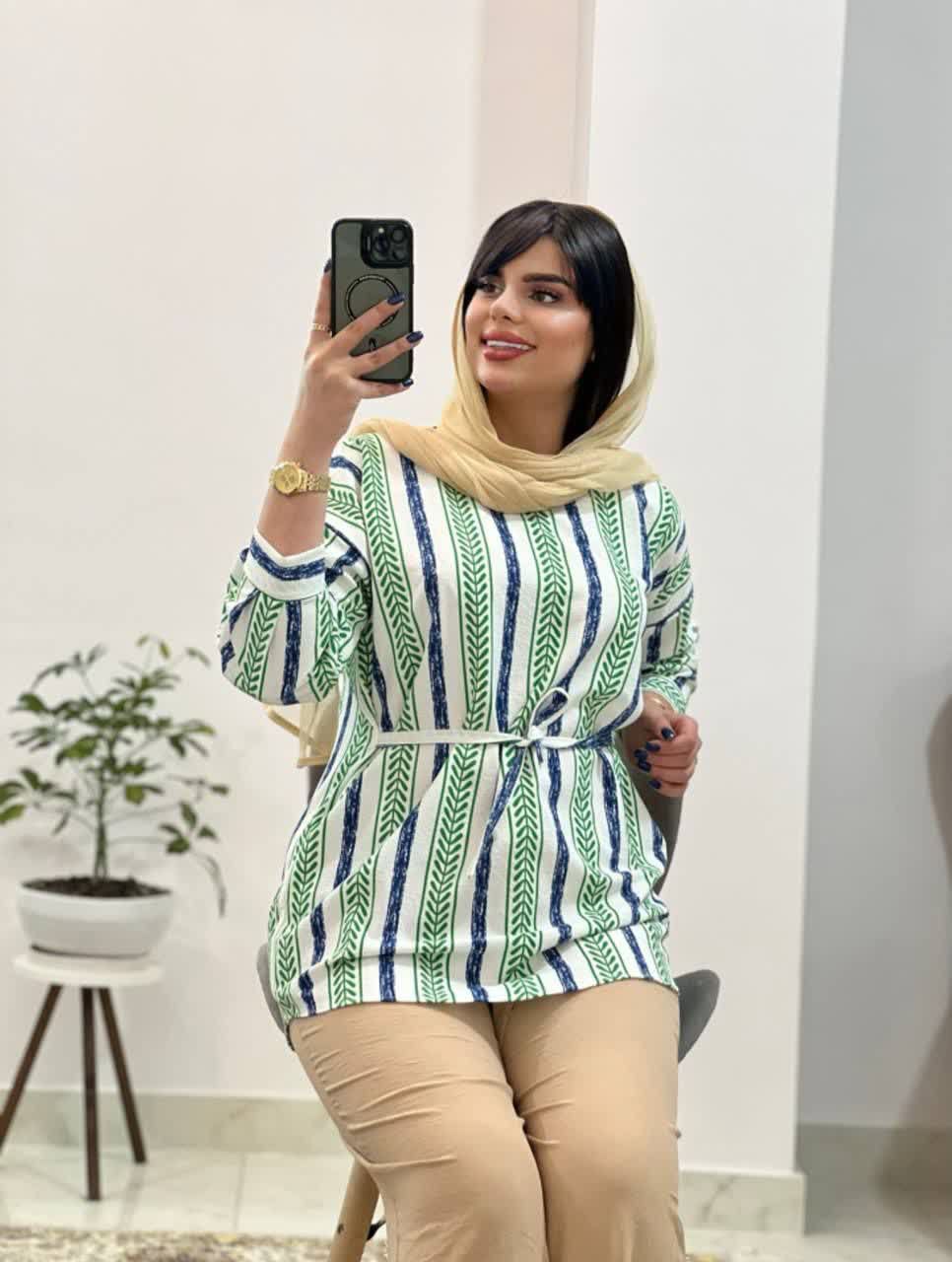 شومیز مجلسی زنانه کراش اسپیرال نرم و سبک فری سایز تا ۴۸