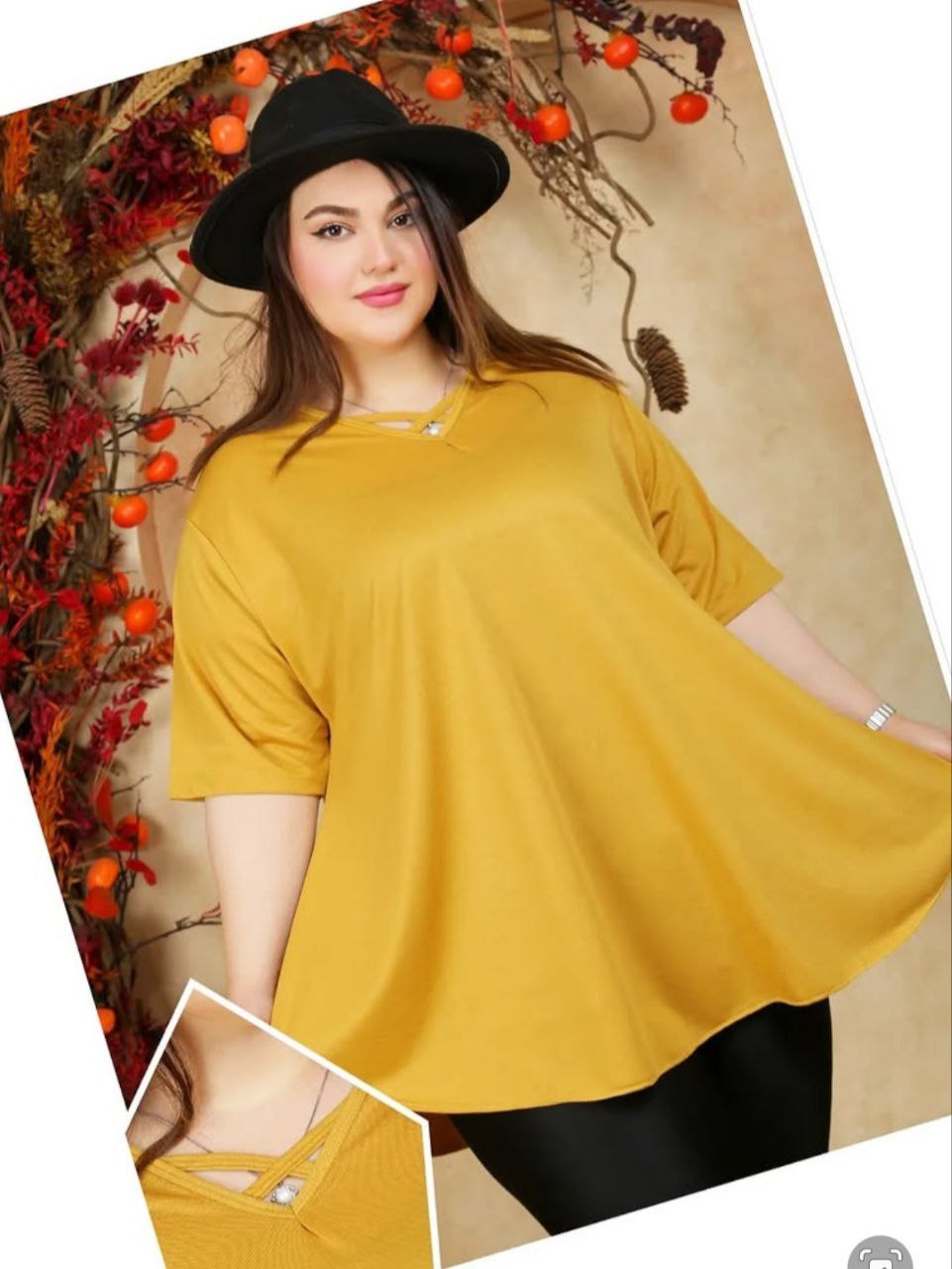 تونیک زنانه قواره بزرگ رستمی ویسکوز ۱۰۰٪ سایز ۵۰ تا ۶۲  راحت و سبک