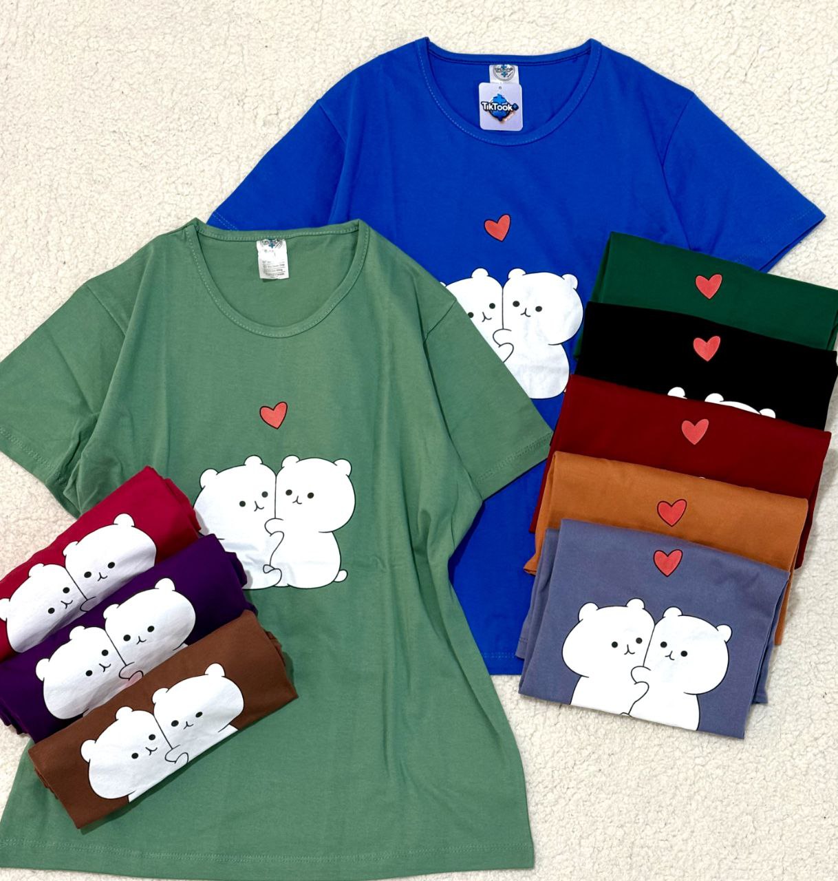 تیشرت  نخ پنبه سوپر زنانه  چاپ  خرس  دو ایکس  مناسب  ۳۶ تا ۴۶ چاپ زول با کیفیت